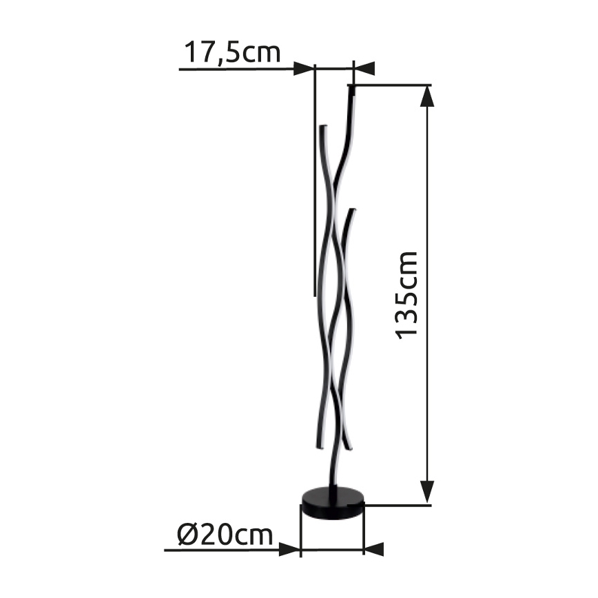 Globo - Lámpara LED de pie LED/28W/230V 3000K negro
