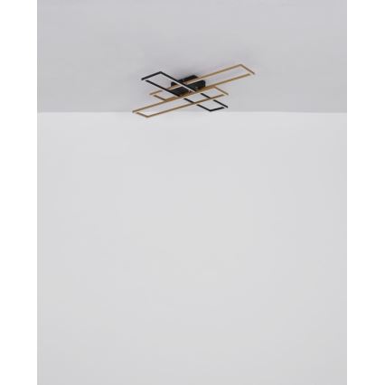 Globo - Plafón LED LED/40W/230V 3000K 60x80 cm negro/dorado