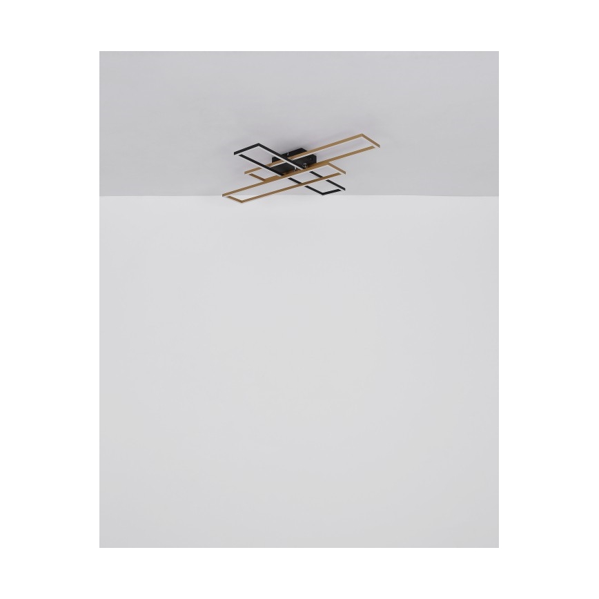 Globo - Plafón LED LED/40W/230V 3000K 60x80 cm negro/dorado