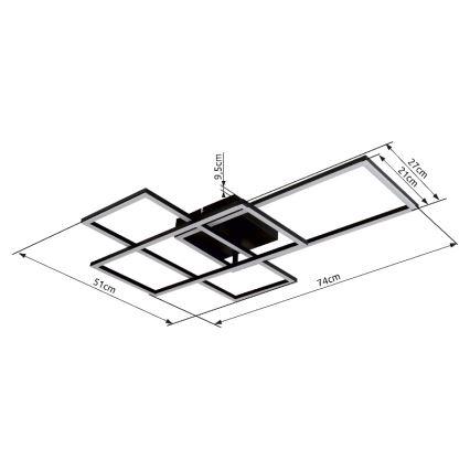 Globo - Lámpara de techo LED regulable LED/40W/230V 2700-6500K 51x74 cm Wi-Fi Tuya + mando a distancia