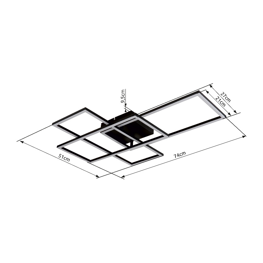 Globo - Lámpara de techo LED regulable LED/40W/230V 2700-6500K 51x74 cm Wi-Fi Tuya + mando a distancia