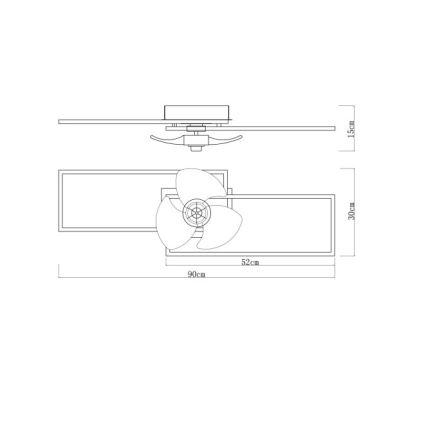 Globo - Lámpara de techo LED regulable con ventilador LED/38W/230V 3000-6500K + mando a distancia