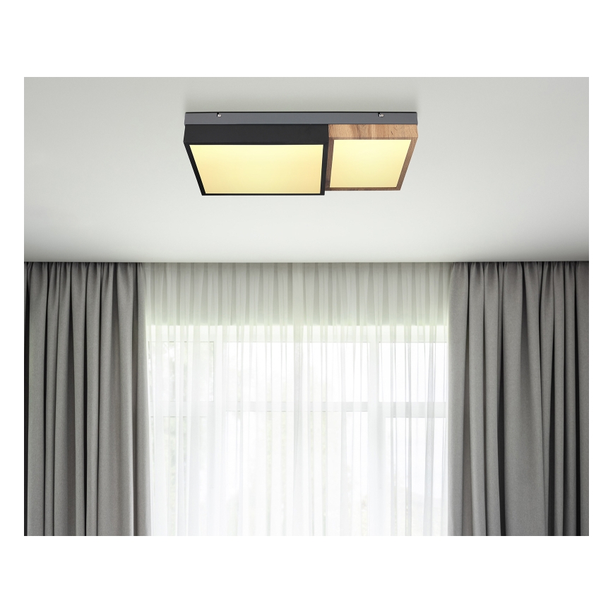 Globo 67286-30 - Lámpara de techo LED GUNDI, 30W, 230V, 35x65 cm, marrón/negro