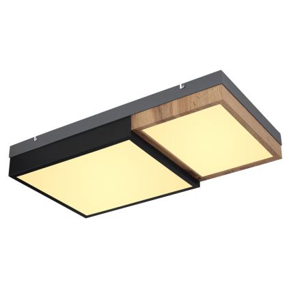 Globo 67286-30 - Lámpara de techo LED GUNDI, 30W, 230V, 35x65 cm, marrón/negro