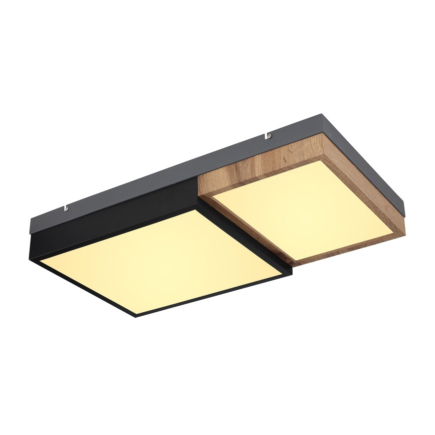 Globo 67286-30 - Lámpara de techo LED GUNDI, 30W, 230V, 35x65 cm, marrón/negro