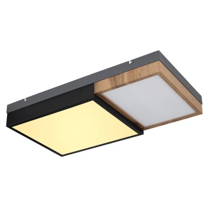 Globo 67286-30 - Lámpara de techo LED GUNDI, 30W, 230V, 35x65 cm, marrón/negro