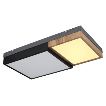 Globo 67286-30 - Lámpara de techo LED GUNDI, 30W, 230V, 35x65 cm, marrón/negro