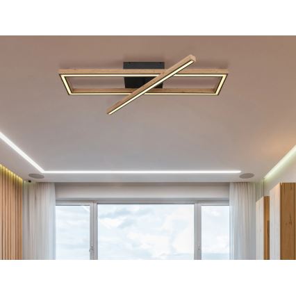 Globo 67287D1 - Lámpara de techo LED MANDERA LED/36W/230V 20x80 cm marrón