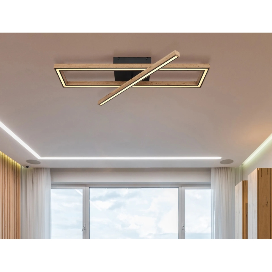 Globo 67287D1 - Lámpara de techo LED MANDERA LED/36W/230V 20x80 cm marrón