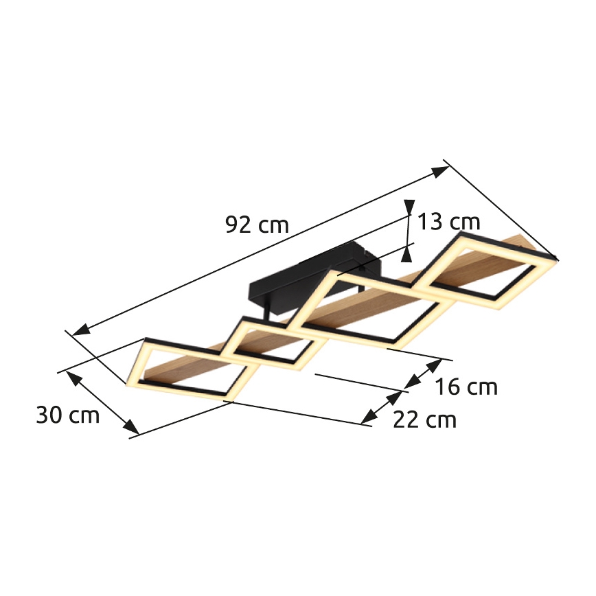 Globo - Plafón LED LED/35W/230V 3000K marrón