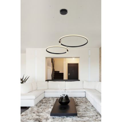 Globo - Lámpara de araña LED regulable LED/55W/230V 2700-6000K negro + control remoto