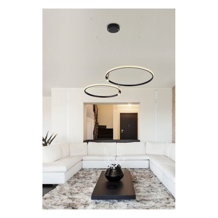 Globo - Lámpara de araña LED regulable LED/55W/230V 2700-6000K negro + control remoto