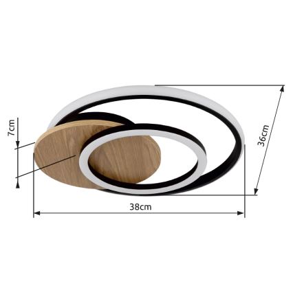 Globo - Plafón LED LED/24W/230V negro
