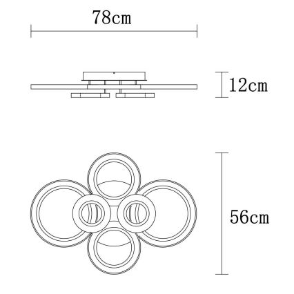Globo - Lámpara de techo LED regulable LED/60W/230V 2700-6000K 56x78 cm antracita + mando a distancia