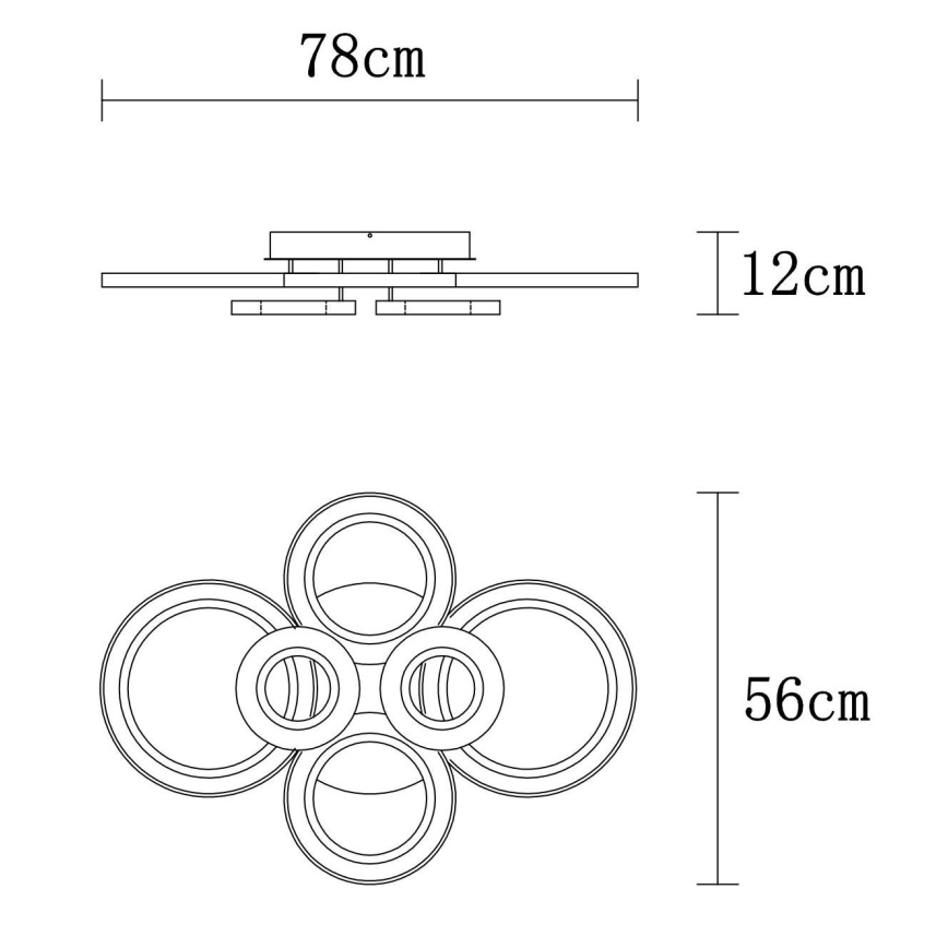 Globo - Lámpara de techo LED regulable LED/60W/230V 2700-6000K 56x78 cm antracita + mando a distancia