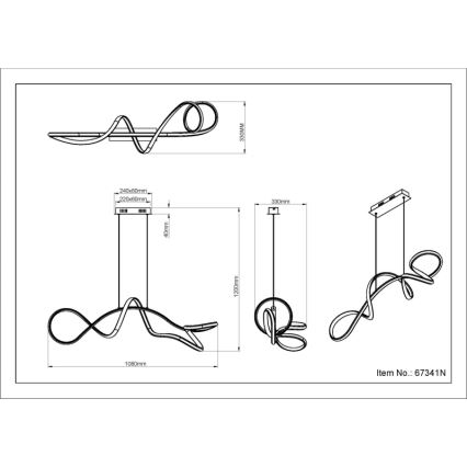 Globo - Lámpara LED colgante LED/40W/230V cromo mate