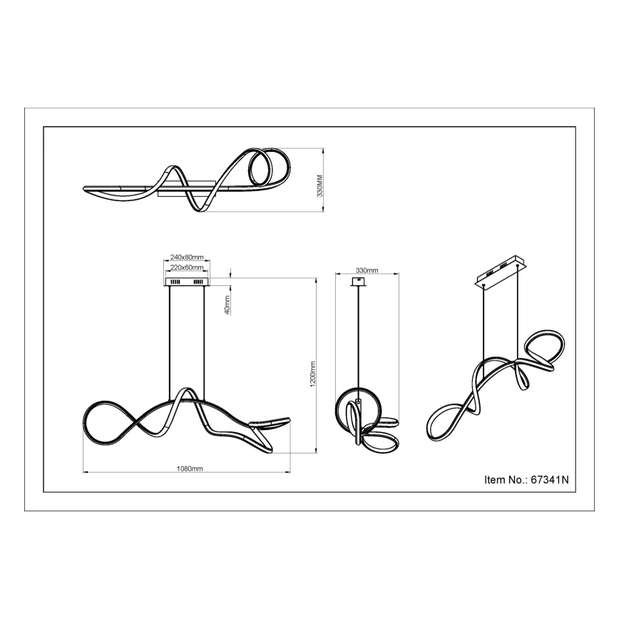 Globo - Lámpara LED colgante LED/40W/230V cromo mate