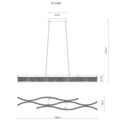 Globo - Lámpara LED colgante LED/35W/230V 3200K cromo mate