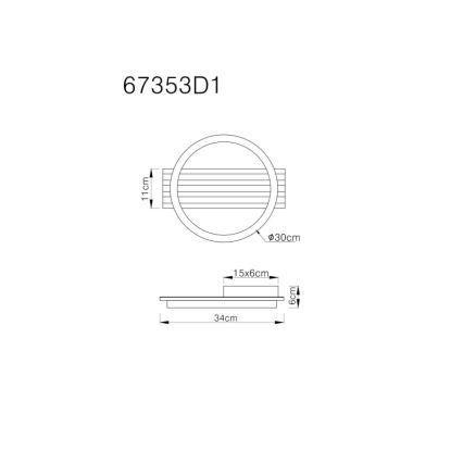 Globo - Plafón LED LED/12W/230V 3000K 30x34 cm