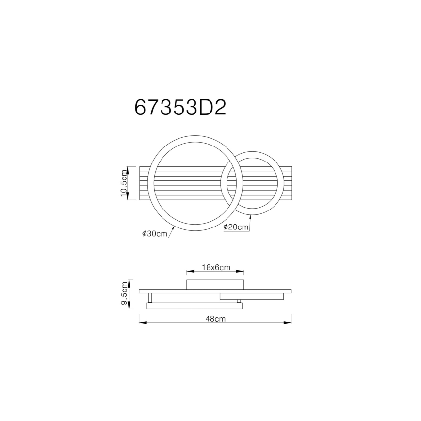 Globo - Plafón LED LED/18W/230V 3000K 30x48 cm