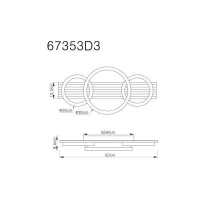 Globo - Plafón LED LED/24W/230V 3000K 30x62 cm