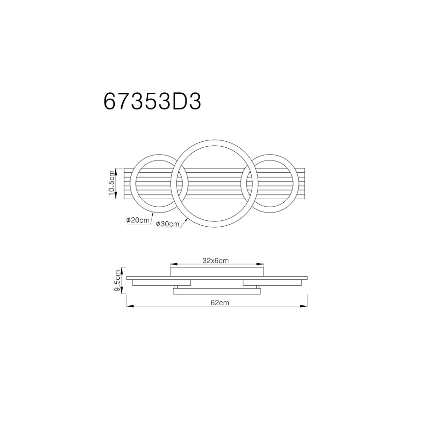 Globo - Plafón LED LED/24W/230V 3000K 30x62 cm