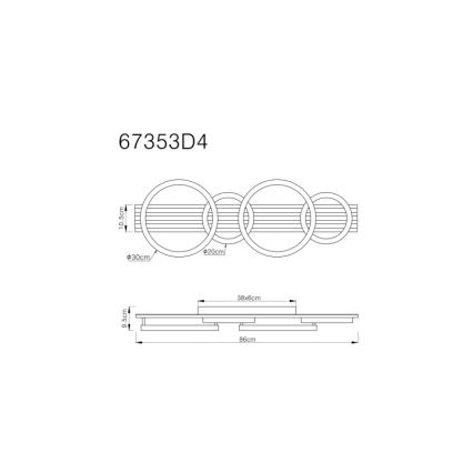 Globo - Plafón LED LED/30W/230V 3000K 30x86 cm