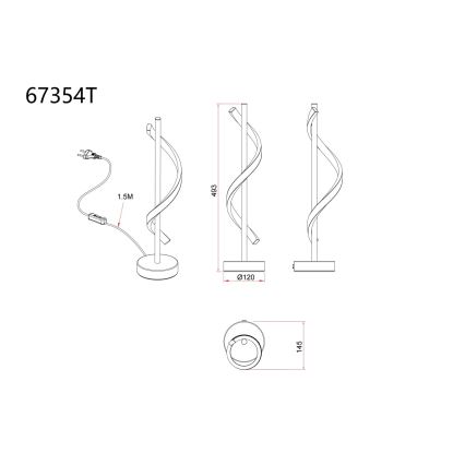 Globo - LED lámpara de mesa LED/12,5W/230V 3000K