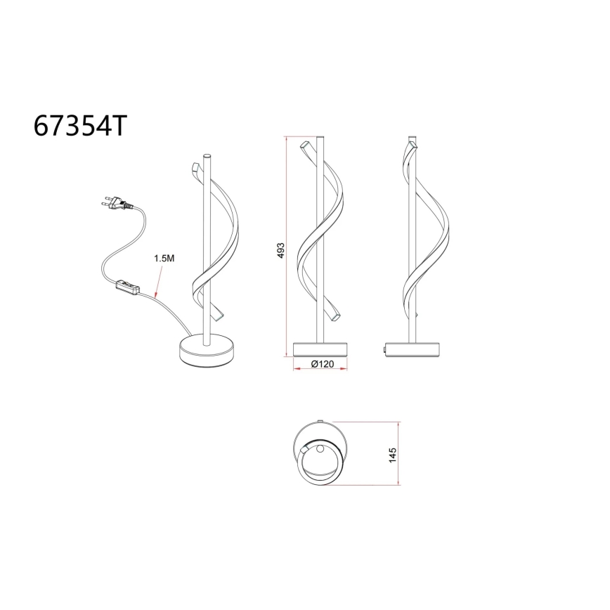 Globo - LED lámpara de mesa LED/12,5W/230V 3000K