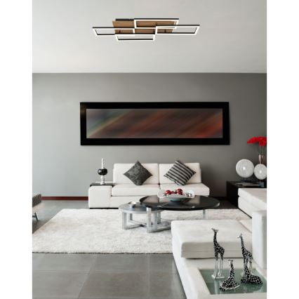 Globo - Lámpara de techo LED regulable LED/40W/230V 2700-6500K 32,5x87,5 cm marrón/negro + mando a distancia