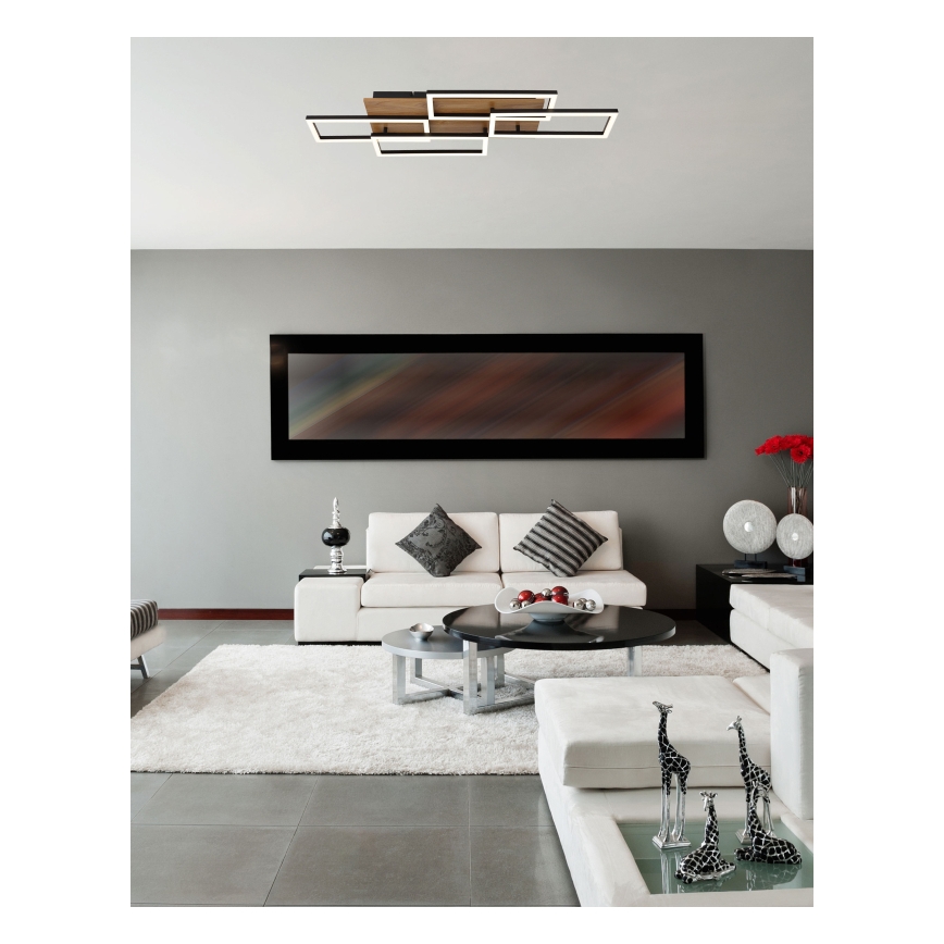 Globo - Lámpara de techo LED regulable LED/40W/230V 2700-6500K 32,5x87,5 cm marrón/negro + mando a distancia
