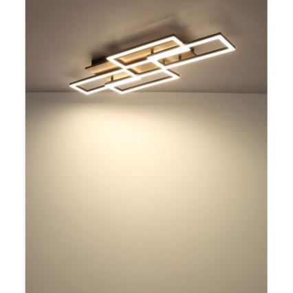 Globo - Lámpara de techo LED regulable LED/40W/230V 2700-6500K 32,5x87,5 cm marrón/negro + mando a distancia