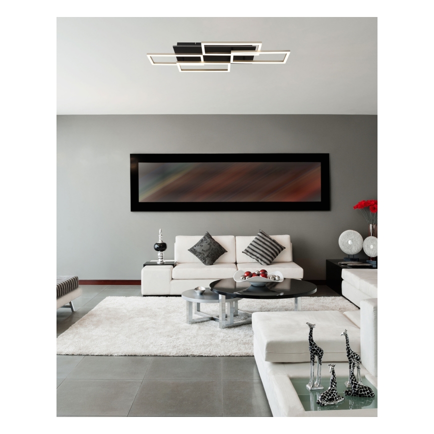 Globo - Lámpara de techo LED regulable LED/40W/230V 2700-6500K 32,5x87,5 cm negra + mando a distancia