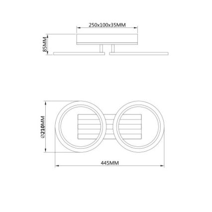 Globo - Lámpara de techo LED 15W/230V 3000/4200/600K 21x44,5 cm