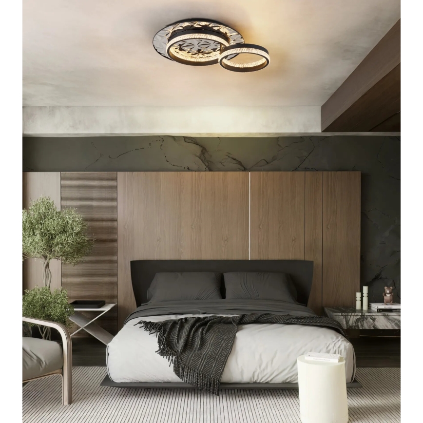 Globo - Plafón LED LED/24W/230V 3000K 40x50,5 cm negro/cromo brillante