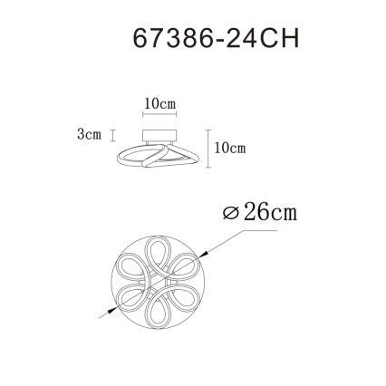 Globo - Plafón LED LED/24W/230V 2700/4000/6000K diá. 26 cm dorado