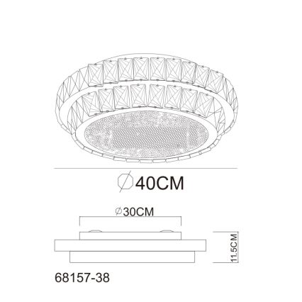 Globo - Lámpara de techo LED regulable LED/38W/230V 2700-6000K diámetro 40 cm + mando a distancia