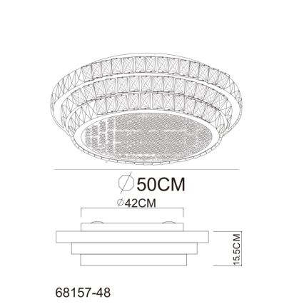 Globo - Lámpara de techo LED regulable LED/48W/230V 2700-6000K diámetro 50 cm blanca + mando a distancia