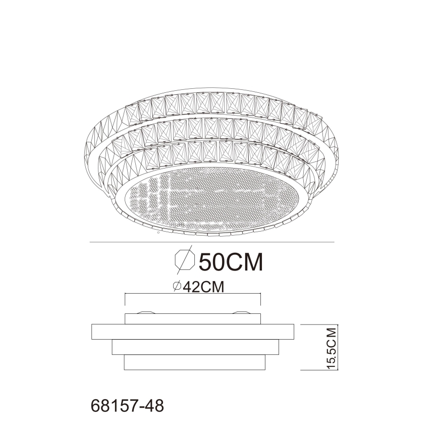 Globo - Lámpara de techo LED regulable LED/48W/230V 2700-6000K diámetro 50 cm blanca + mando a distancia