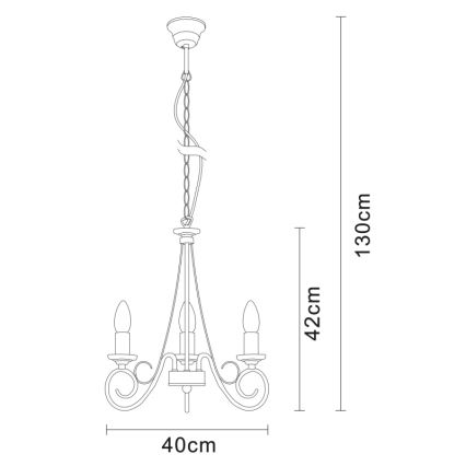 GLOBO 69003-3 - Lámpara colgante TRUNCATUS 3xE14/40W/230V