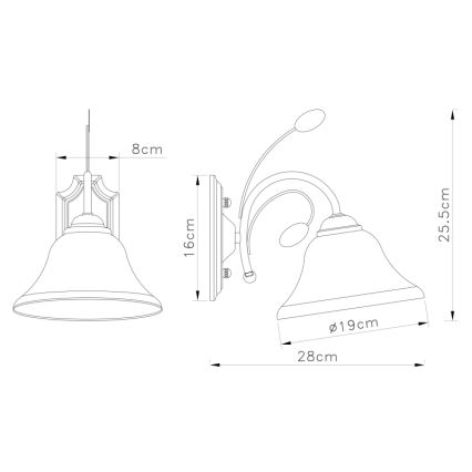 Globo 69007-1W - Aplique POSETS 1xE27/60W/230V