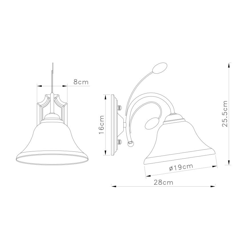 Globo 69007-1W - Aplique POSETS 1xE27/60W/230V
