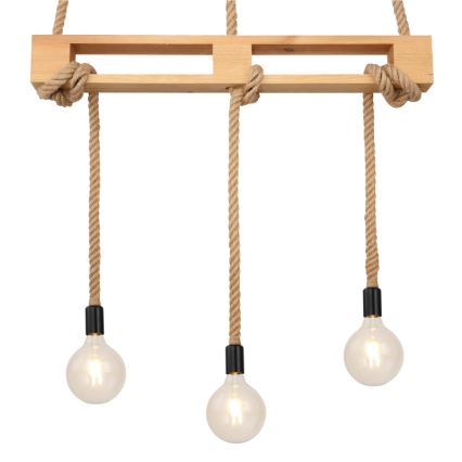 Globo - Lámpara colgante 3xE27/60W/230V pino