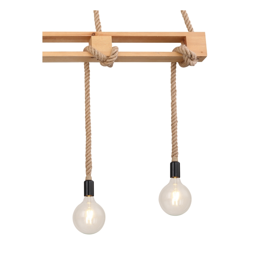 Globo - Lámpara colgante 4xE27/60W/230V pino