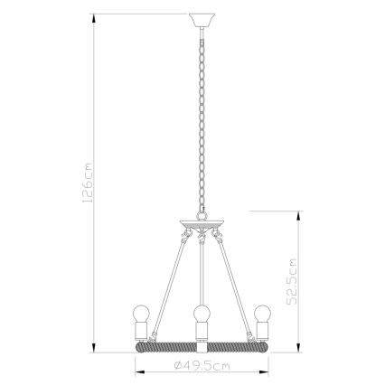 GLOBO 69029-6 - Lámpara colgante ULLEU 6xE27/40W/230V