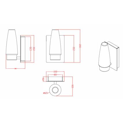 Globo 78160 - Aplique para el baño 1xE14/20W IP44