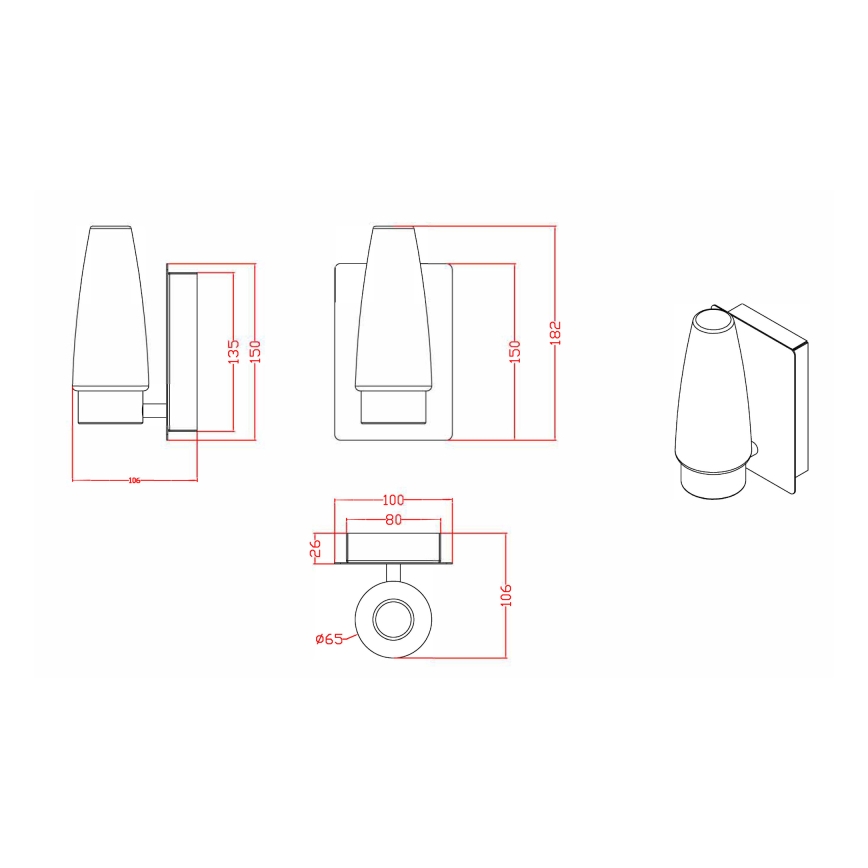Globo 78160 - Aplique para el baño 1xE14/20W IP44
