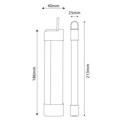 Globo - Luz LED recargable para debajo del armario de cocina 3 en 1 LED/2W/5V 3000/4000/7000K 800 mAh
