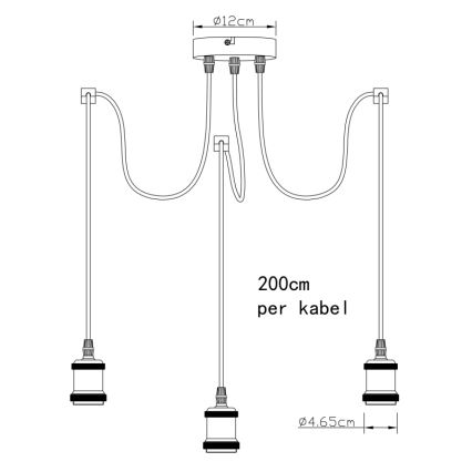 Globo A32-3 - Lámpara colgante OLIVER 3xE27/40W/230V araña