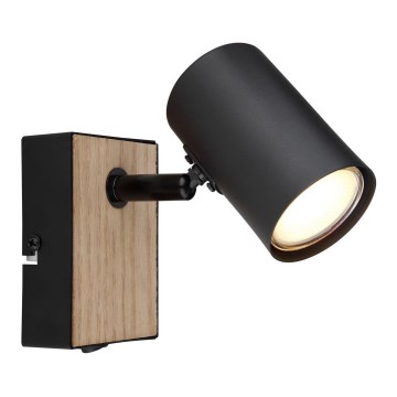 Globo - Aplique orientable de pared 1xGU10/25W/230V negro/marrón